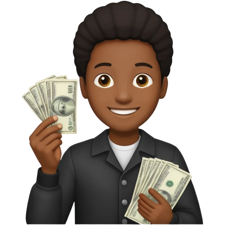 Nigger holding cash emoji