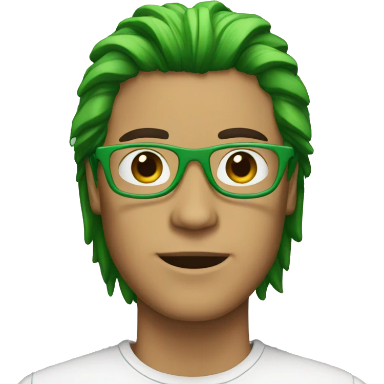 a guy with a green mullet and glasses emoji