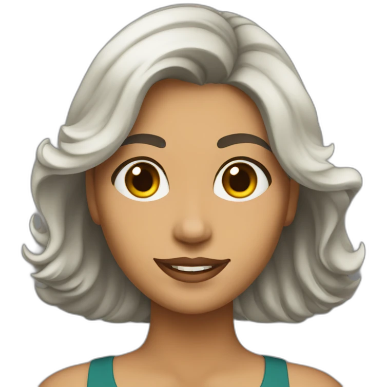 Mujer morena pelo ondulado  emoji