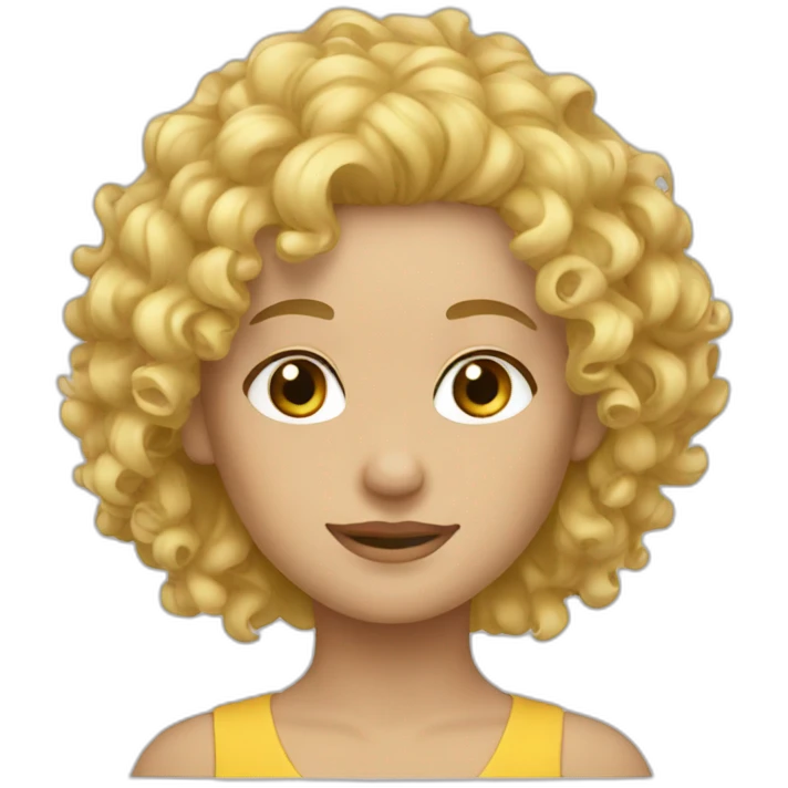 blond curly-haired blond with curly hair emoji