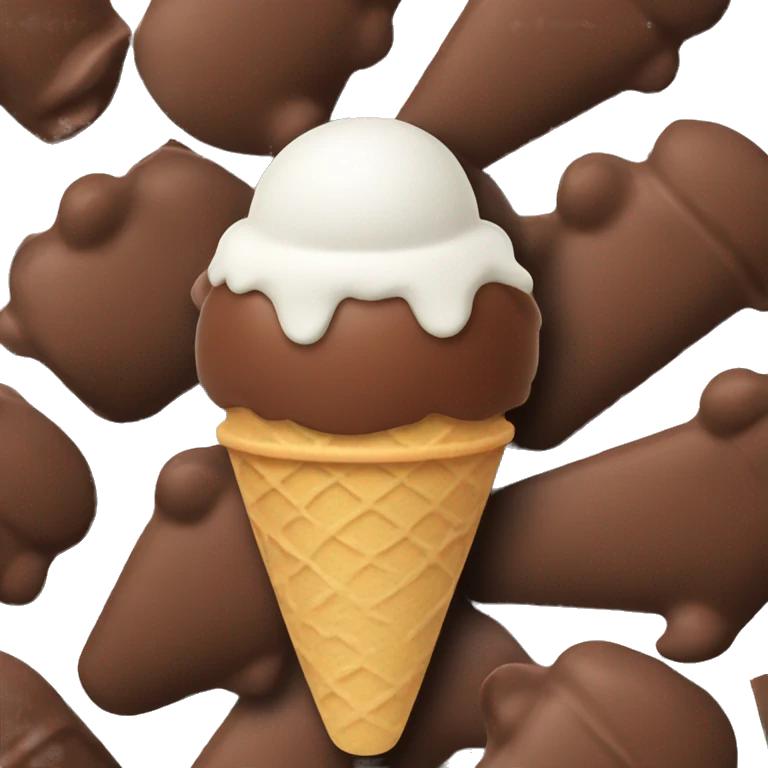 Chocolate ice cream emoji