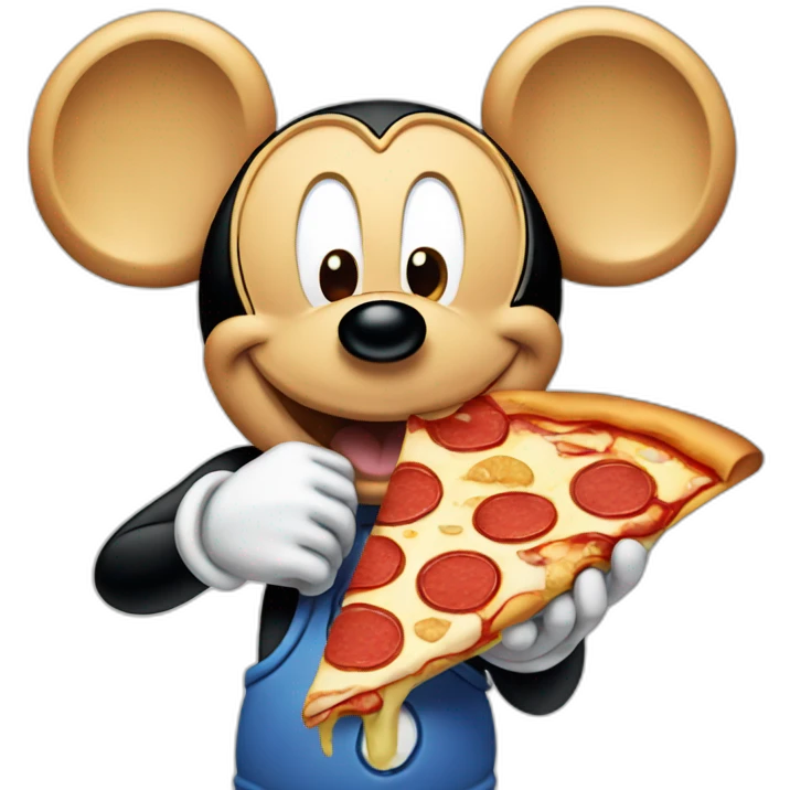 Mickey mouse eating pizza emoji