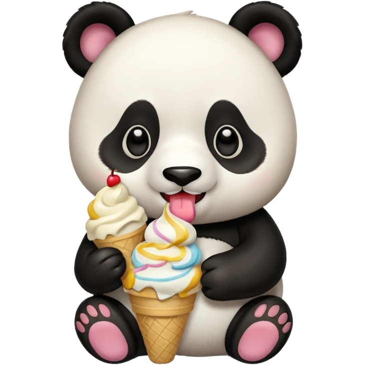 Panda eating ice cream emoji