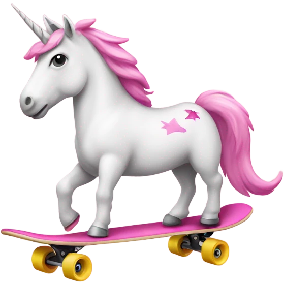 unicorn on a pink skateboard emoji