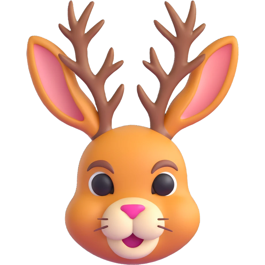 jackalope, 3d emoji style emoji