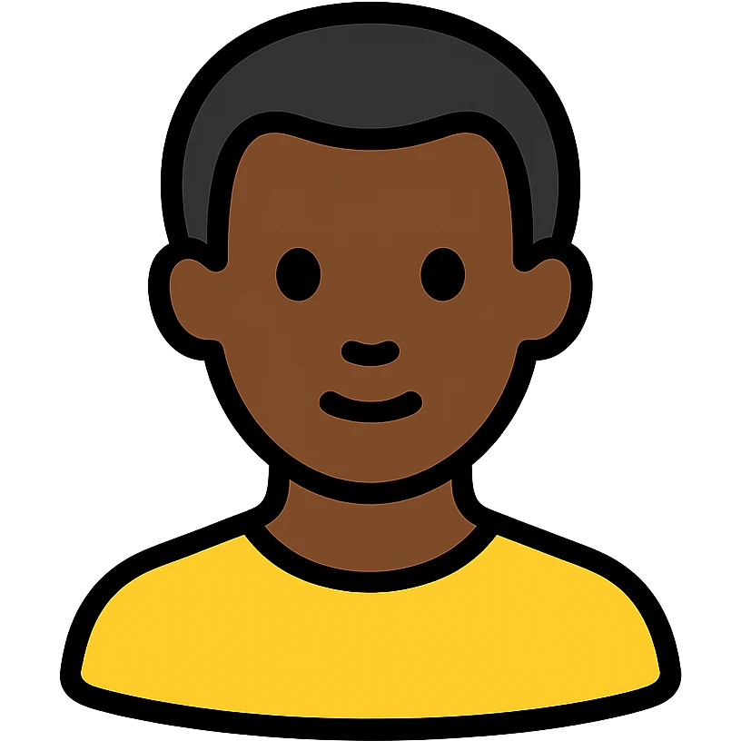 simple color outline icon of a black man emoji