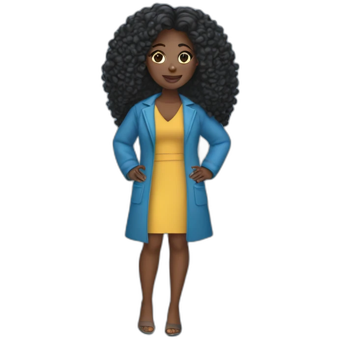 black woman blue outfit emoji