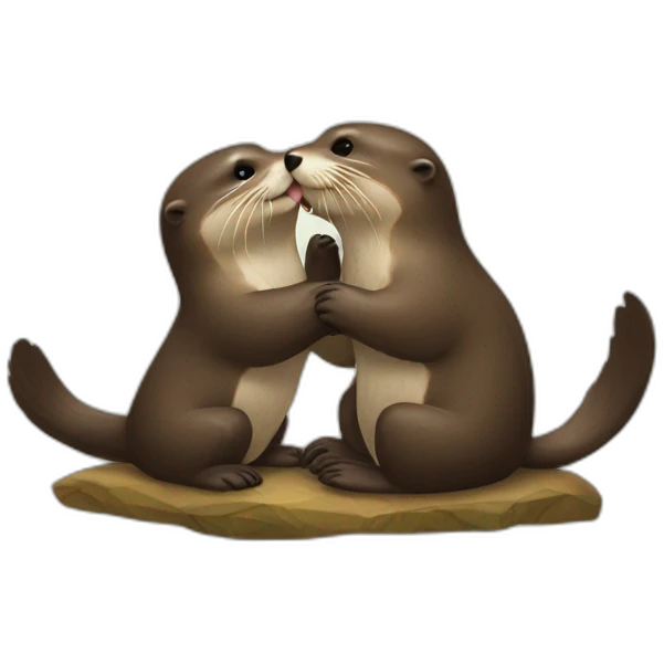 Otter kiss emoji
