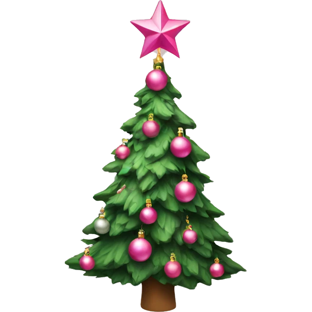 Christmas tree with pink ornaments  emoji