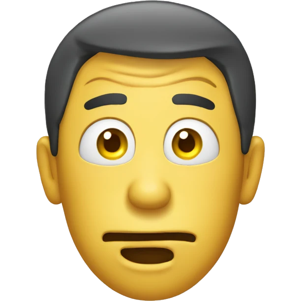 a microsoft style emoji that is a yellow face with a shocked expression and his hands on his head emoji