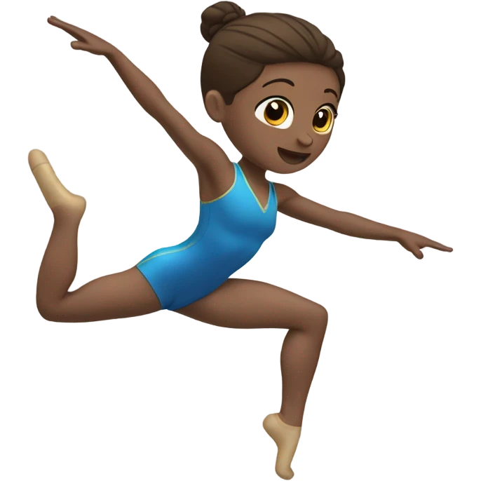 Gymnastic with short brown hair emoji