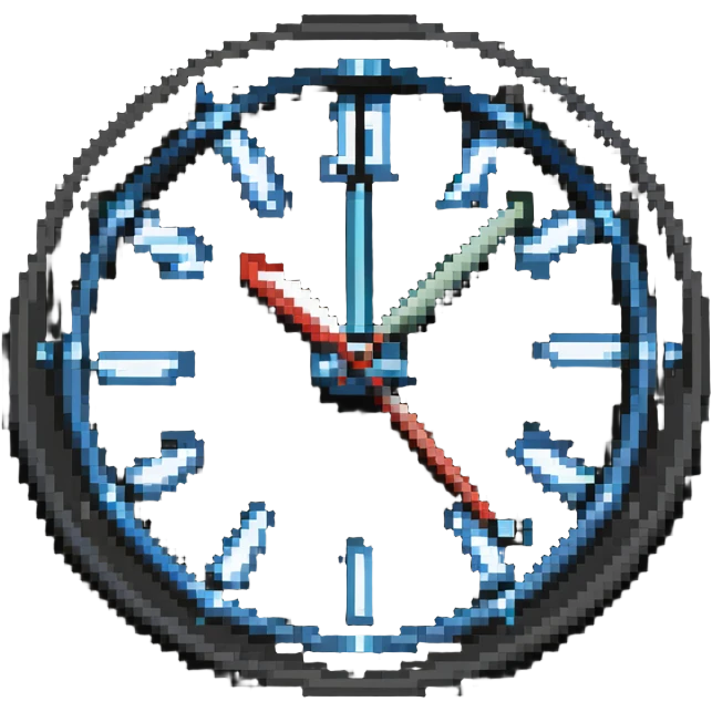 A simple analog clock in retro style emoji