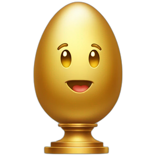 smiling golden egg on a pedestal emoji