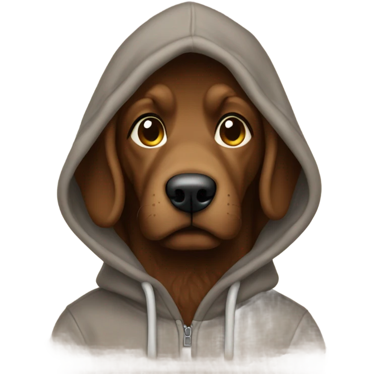 Brown doodle in a hoody emoji