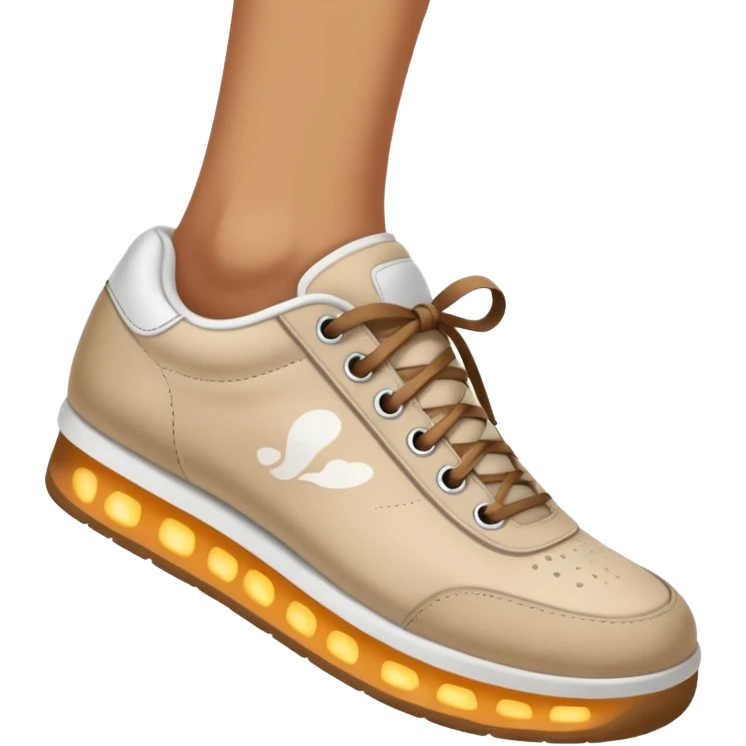  a human foot wearing a sneaker, fully visible, stepping firmly on the ground, leaving a clear shoe print under the sole. Rounded, glossy, smooth, soft shadows, white background.



 emoji