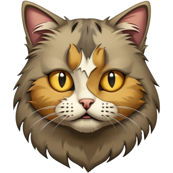 homeless poor cat with torn clothes  emoji