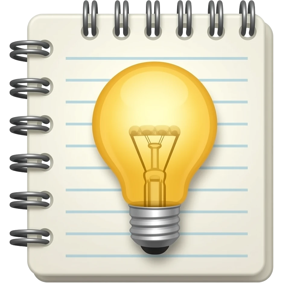 dibujar un bombillo en un cuaderno emoji