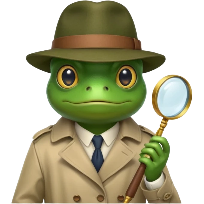 Frog detective  emoji