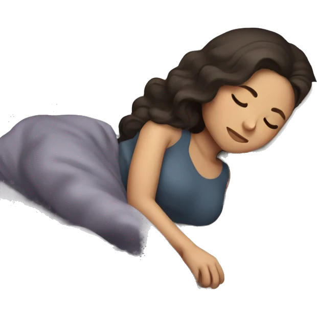 Girl with a dark brown hair sleeping  emoji