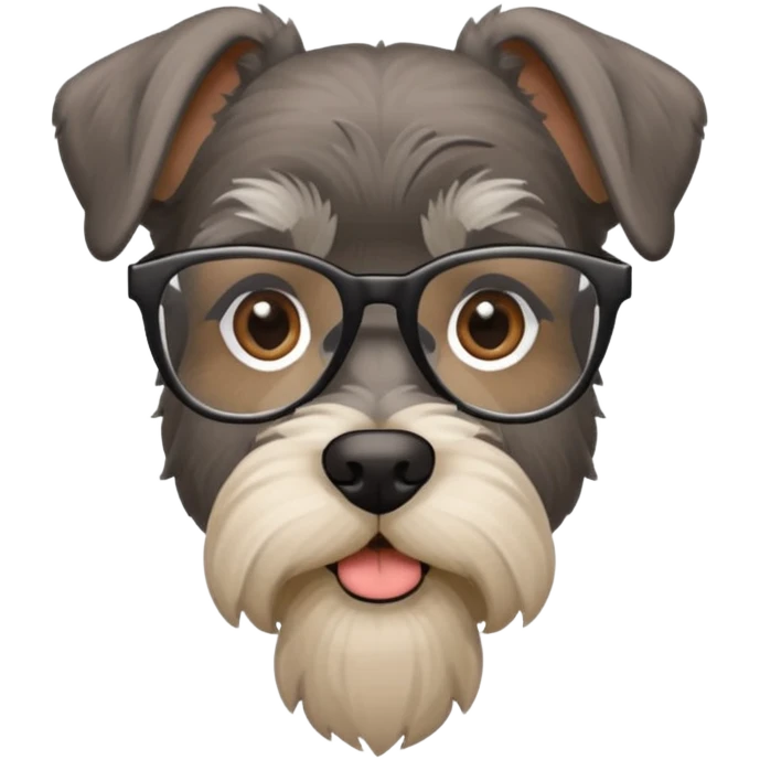 Perro de raza Schnauzer con anteojos emoji