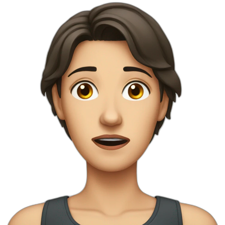justine frischmann in anguish emoji