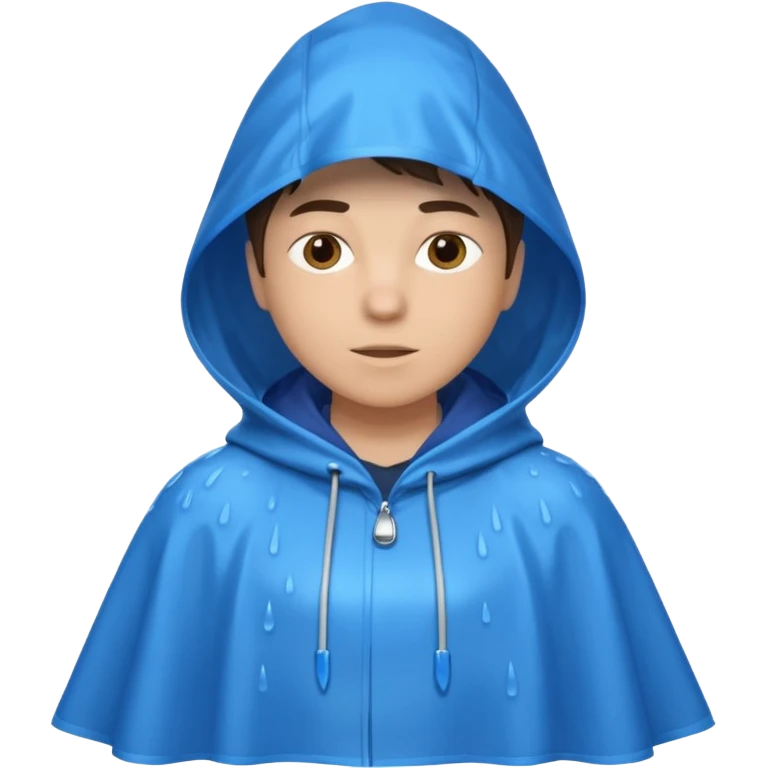 rain poncho blue emoji