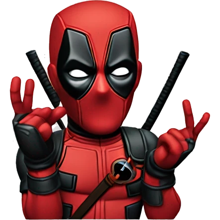 Deadpool flipping you off emoji