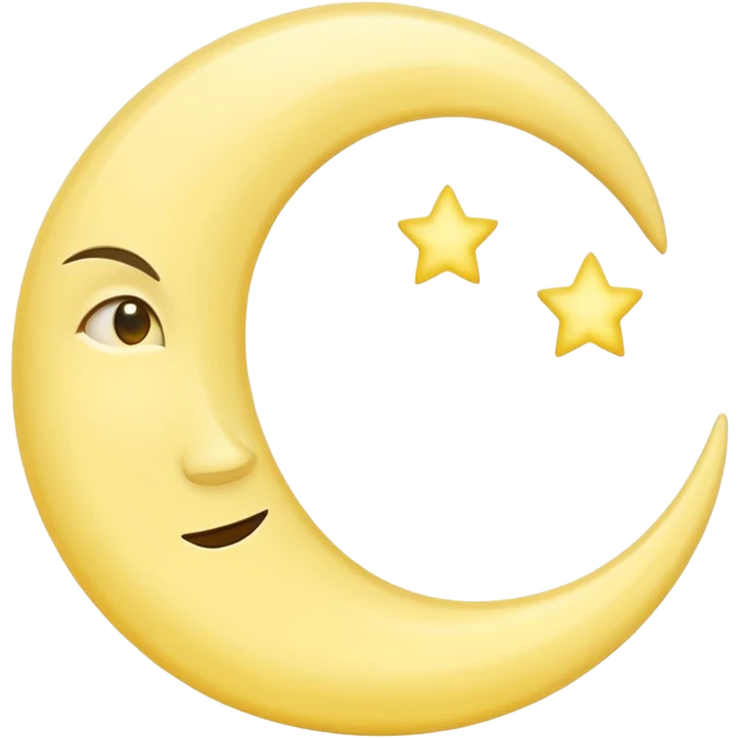 Minimal crescent moon with soft glow emoji