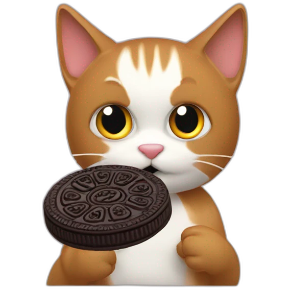 Gato comiendo oreo emoji