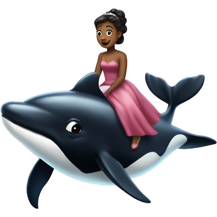 Princess riding a killer whale  emoji