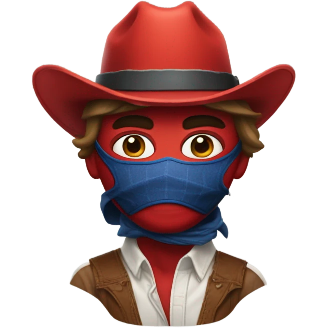 spider-man with mask with cowboy hat on emoji