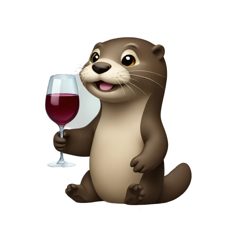 Otter holding wine bottle  emoji
