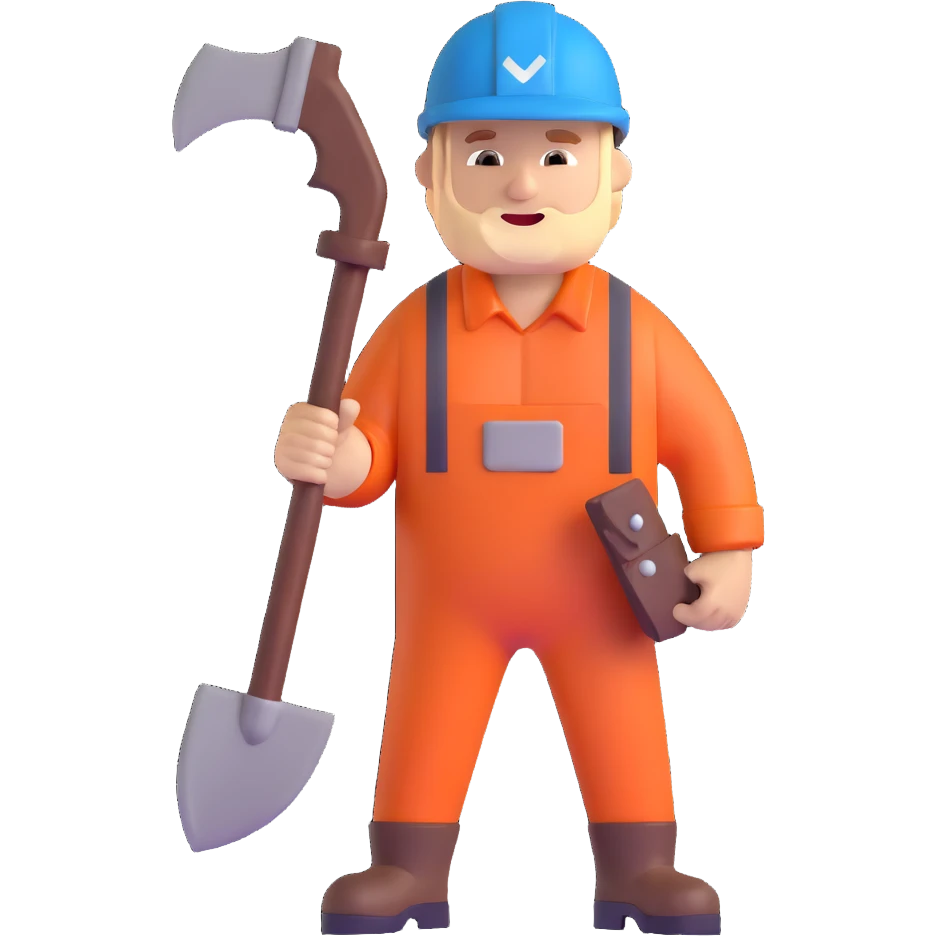miner with helmet and pickaxe emoji