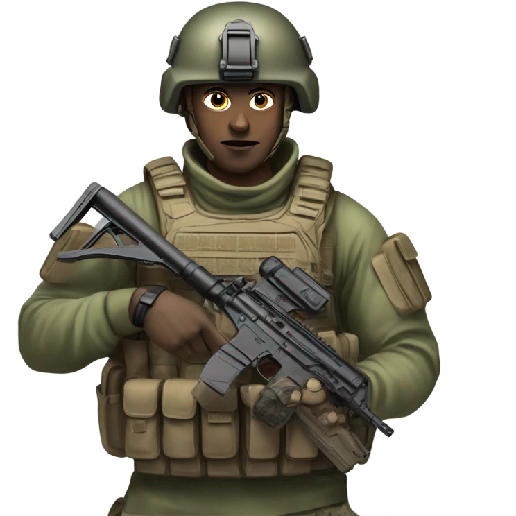 super realistic soldier with weapon emoji