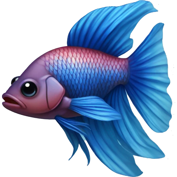 Blue female beta fish emoji