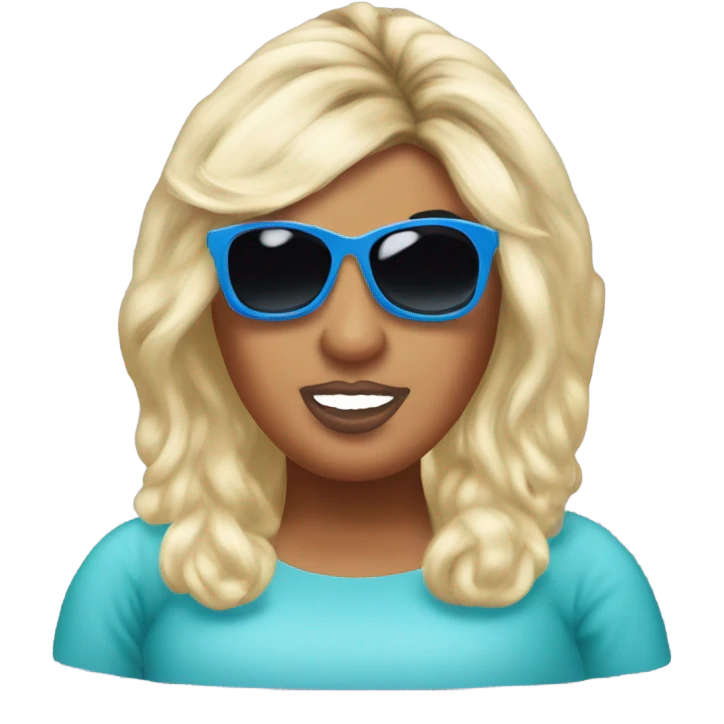Gemma Collins with sunglasses on top of her head emoji