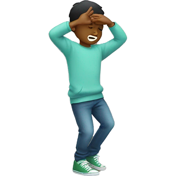 boy doing the dab emoji