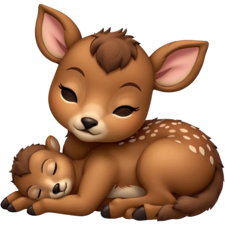 Make a cute baby deer sleeping emoji