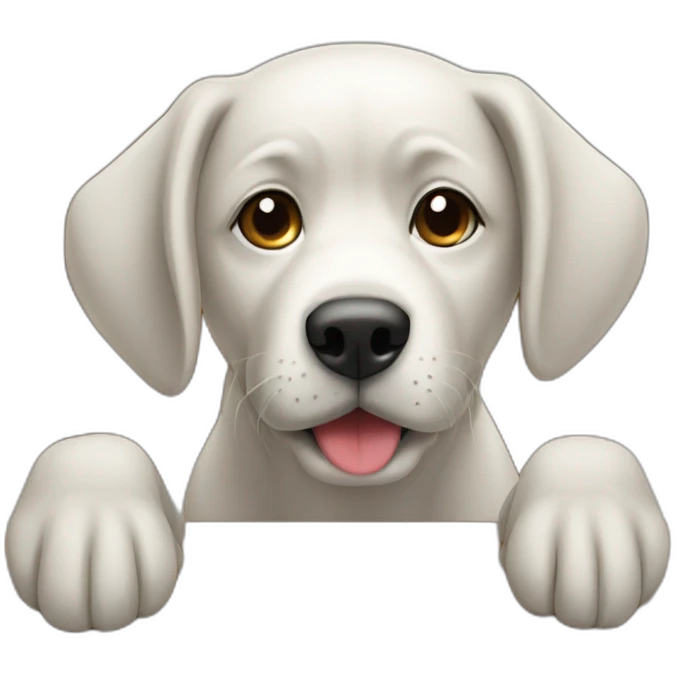 Un chien sur une table emoji