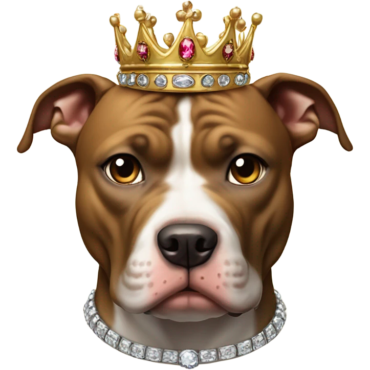 Pitbull with a crown emoji