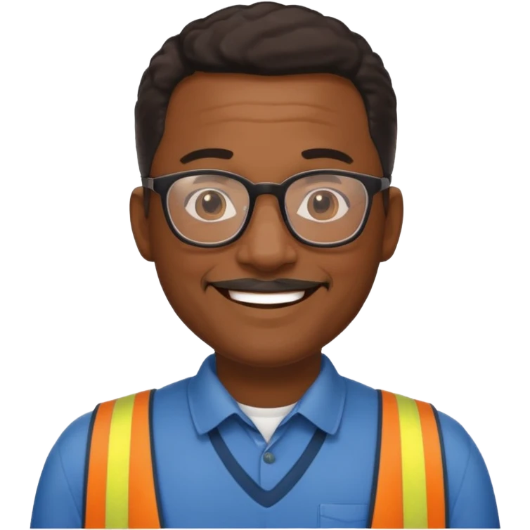 Middle-aged black office man I.T. Supervisor emoji