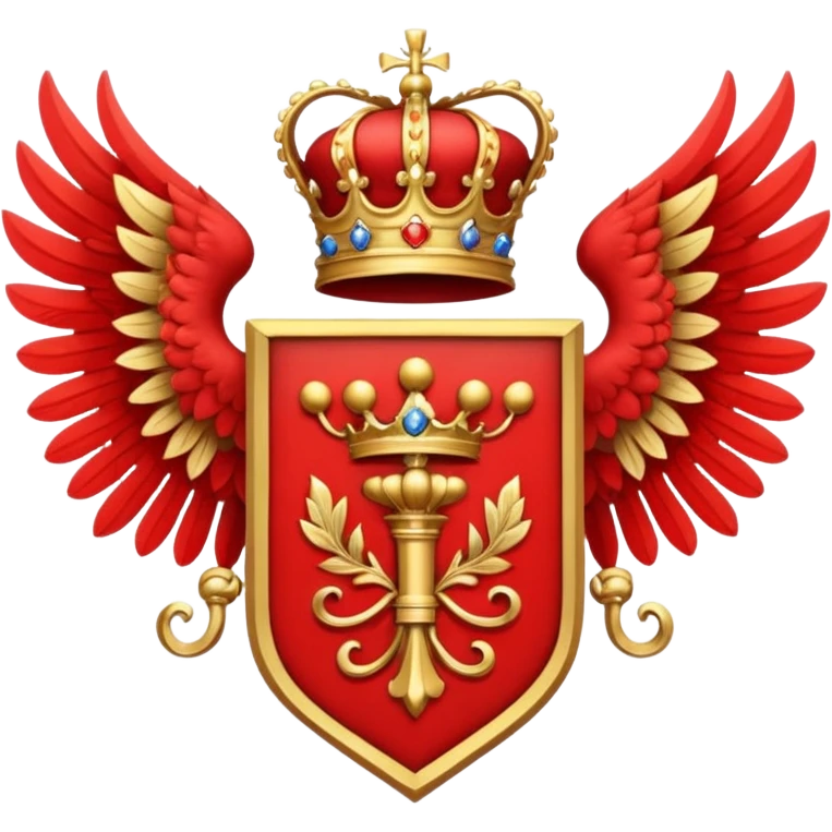 Red Royal Coat of arms with 8 wing emoji