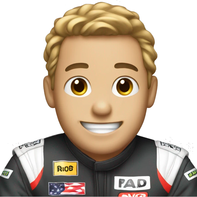 Exited race car driver emoji