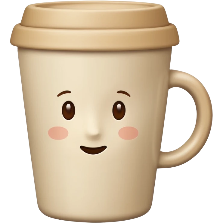 minimalist light beige coffee cup, no text emoji