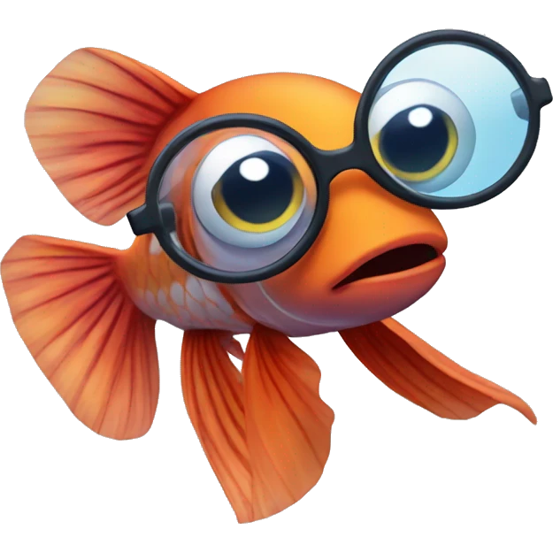beta fish with spectacle emoji