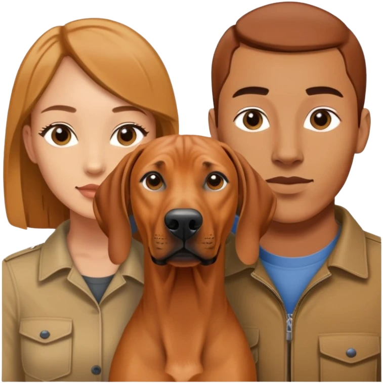 Boyfriend and girlfriend with Rhodesian ridgeback emoji