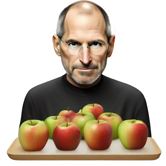 Steve Jobs eating apples emoji