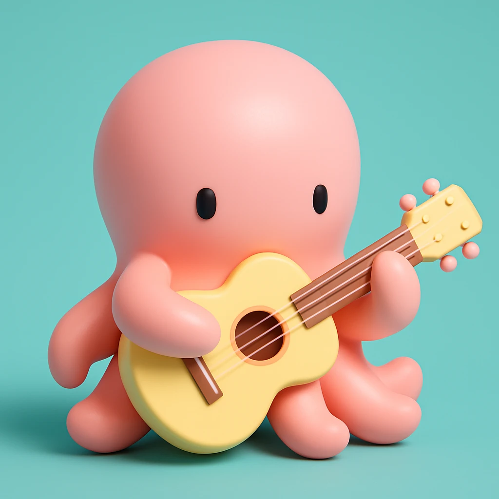 octopus playing guitar emoji