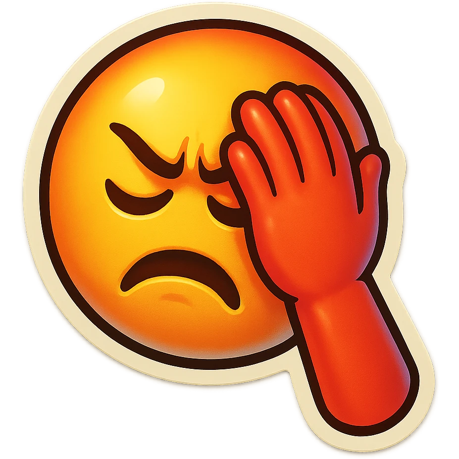 angry face with face palm gesture emoji