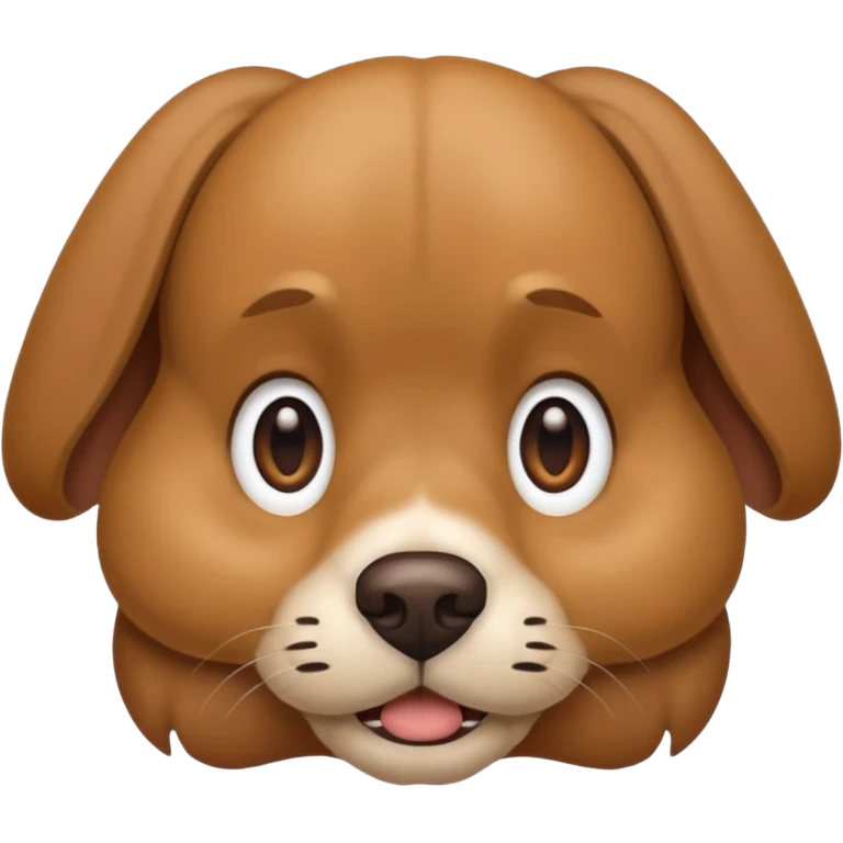 the dog sits with a scared face emoji
